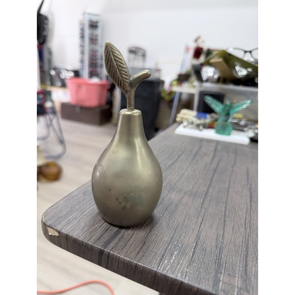 Vintage Interpur Brass Bell Pear Fruit Shape Unique Style Farm